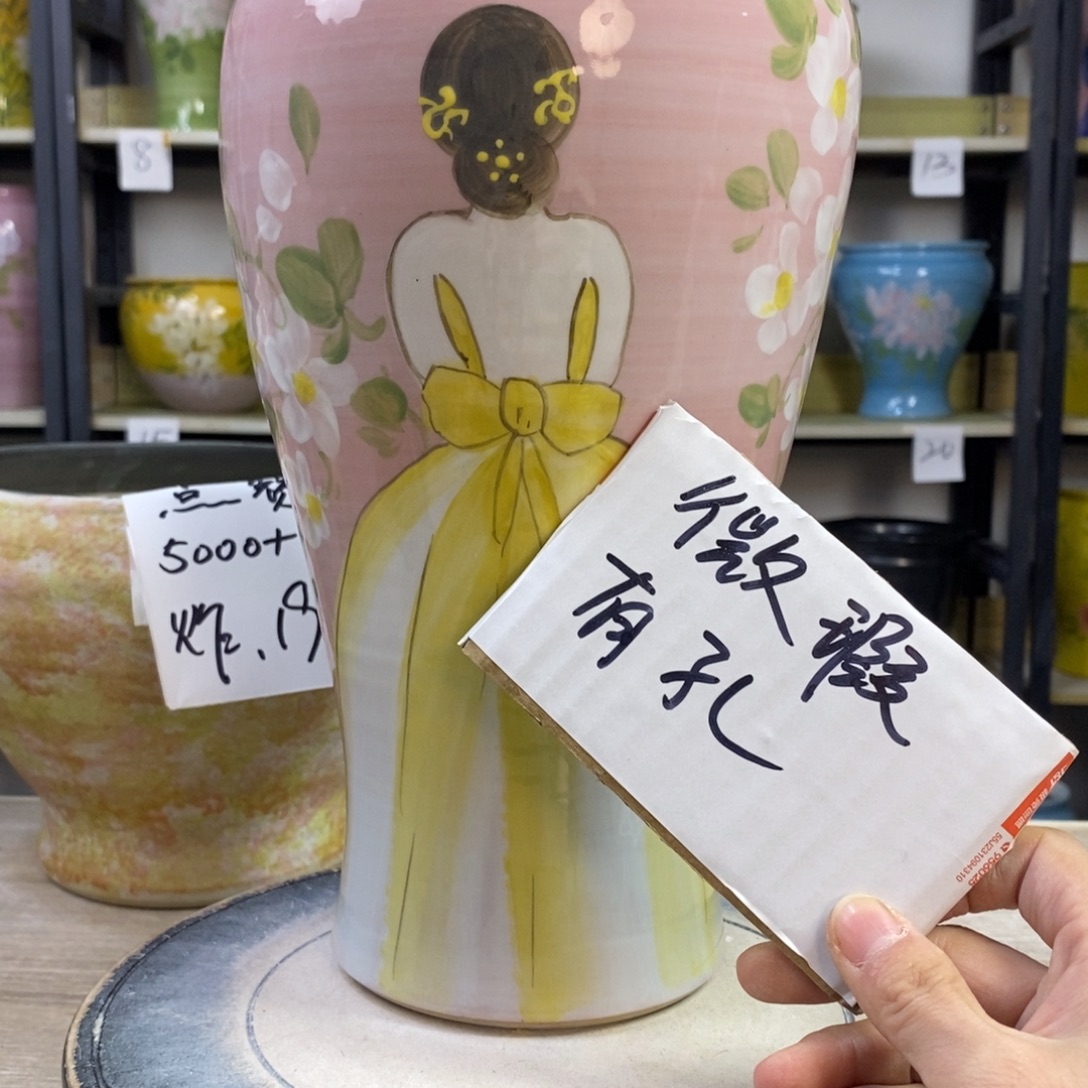 景德镇手工手绘陶瓷花盆