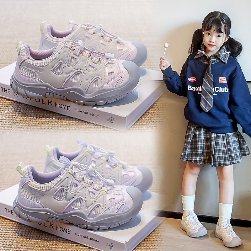 童鞋25秋季新款女童运动鞋休闲户外软底儿童鞋子大童跑步鞋小白鞋
