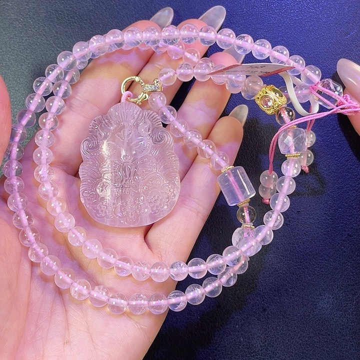 水晶粉水晶有米花未镶嵌