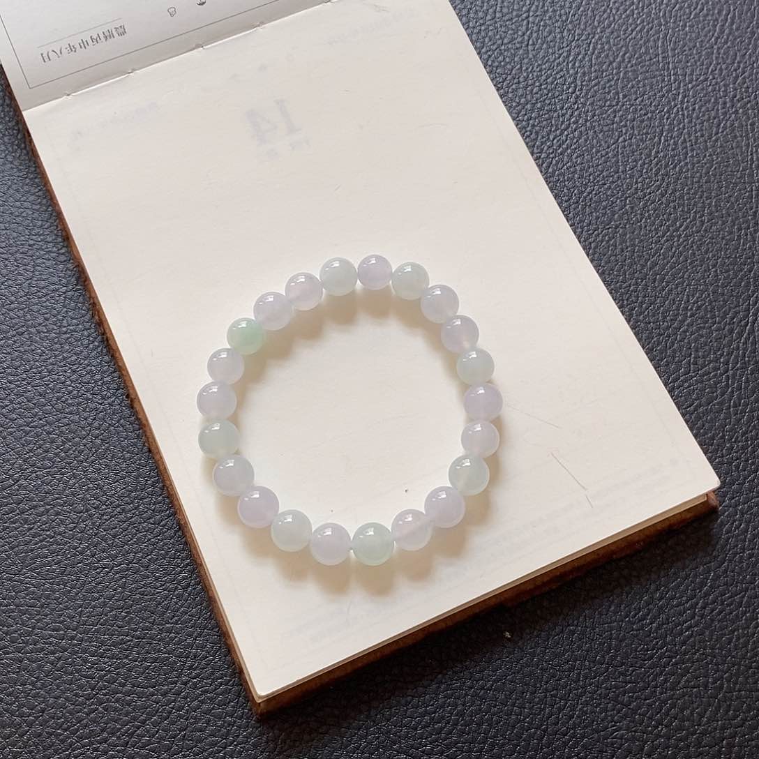 翡翠颈饰未镶嵌底色珠串卡8.6mm