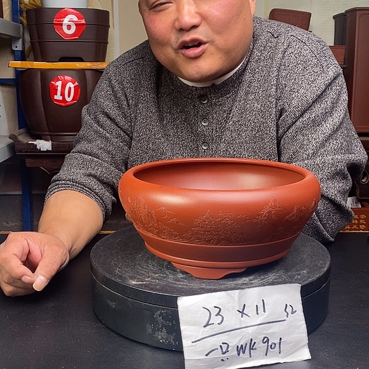 紫砂花盆货号一只WK901