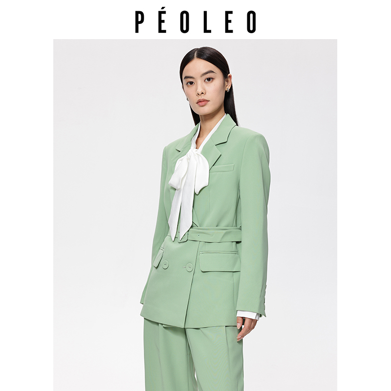 【岚岚专属】PM1201060休闲西装气质长袖时尚绿色西服女士职业通勤
