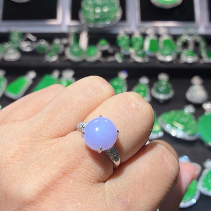 翡翠18K金镶嵌吊坠(不含链)翡翠