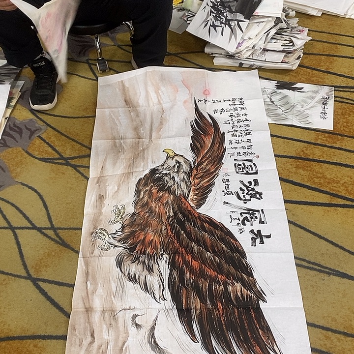 农***士国画放漏作品手绘画芯