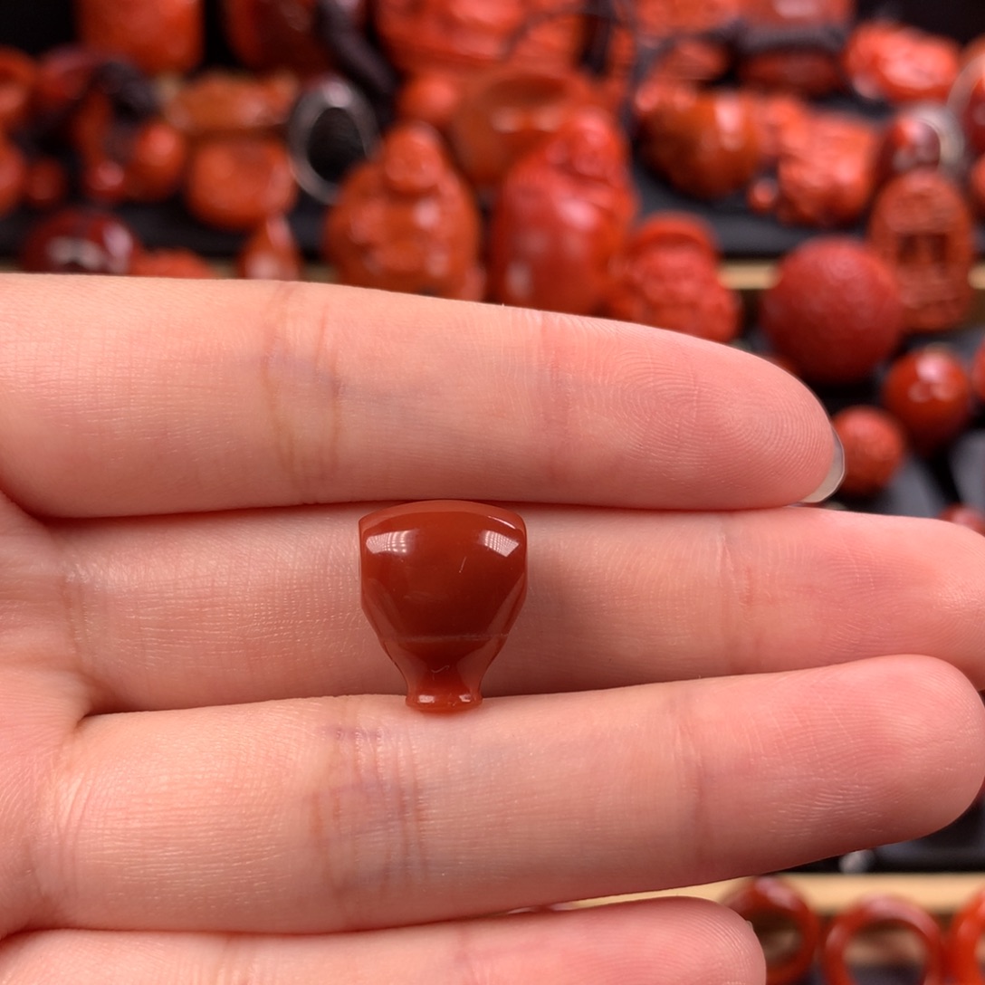 未镶嵌三通11.7mm南红玛瑙我***涛
