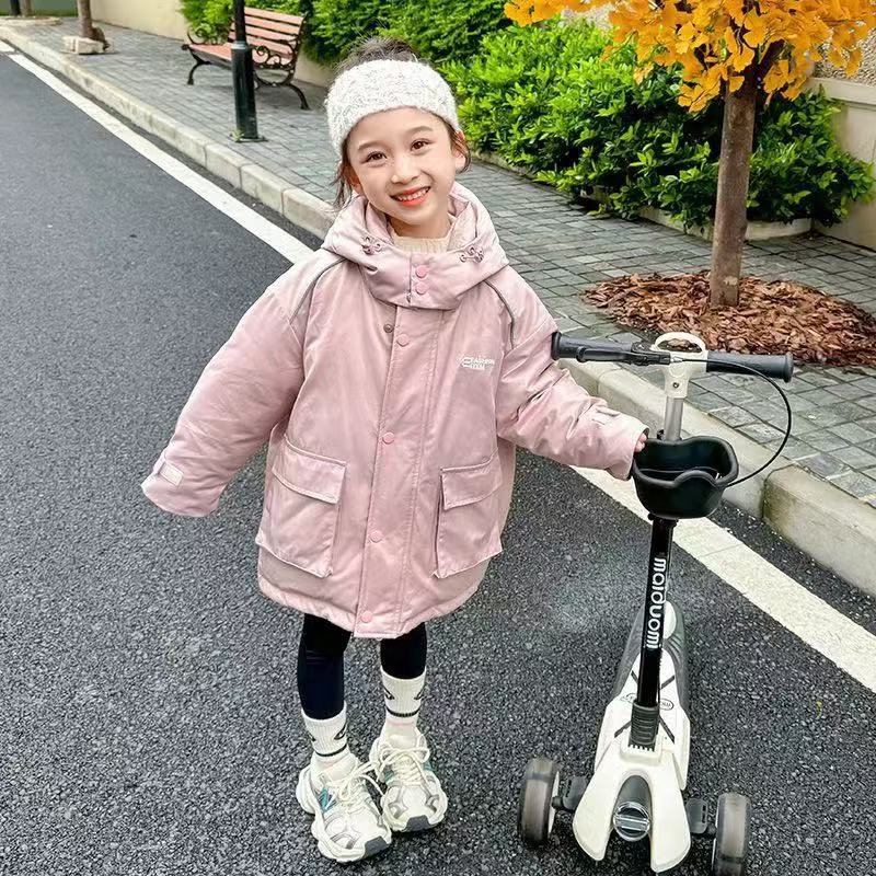 【现货】MF-6221 儿童时尚韩版拼接冬季休闲百搭加厚拼色棉服外套