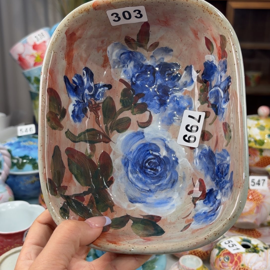 瓷片景德镇手绘高温釉下彩陶瓷茶具