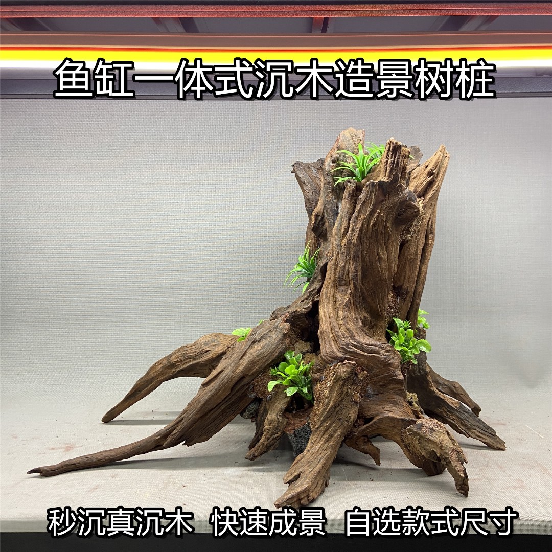 S款树桩之造景现货鱼缸装饰小米鱼缸景一体沉木骨架