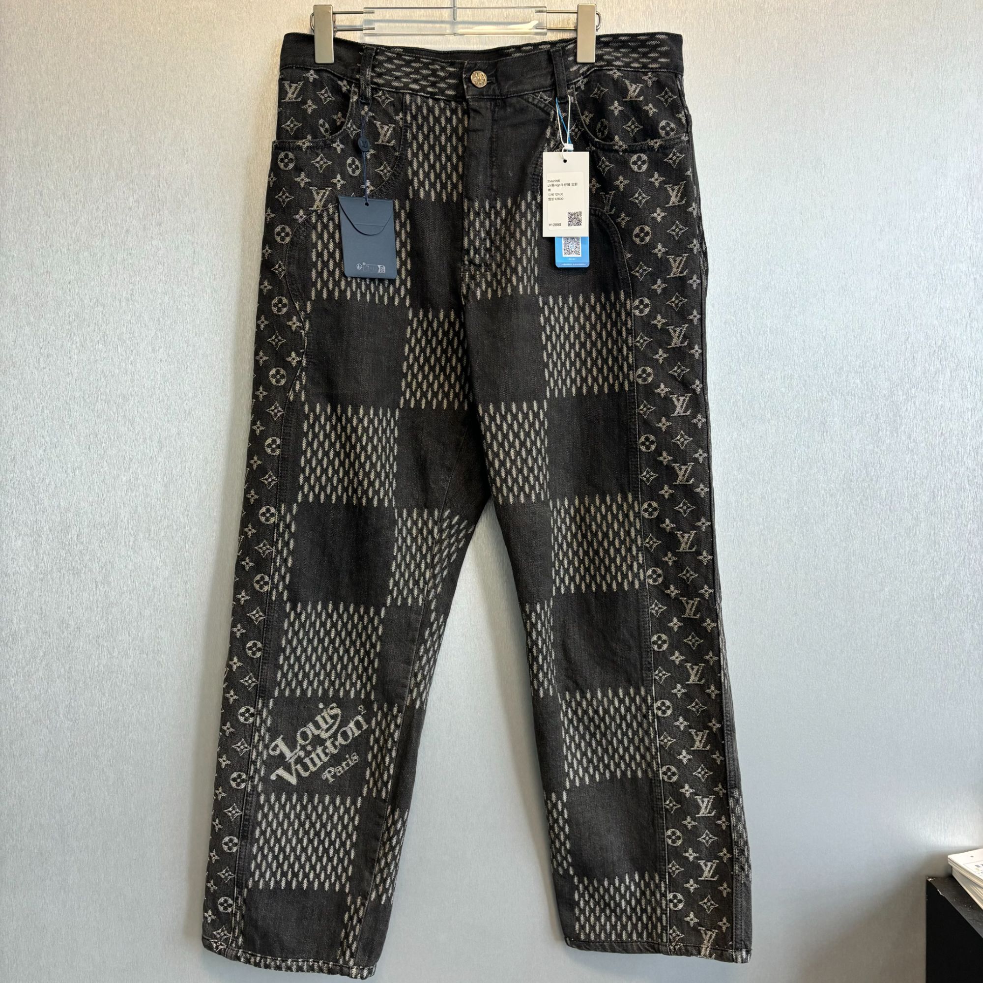 未使用 LouisVuitton/路易威登 黑nigo牛仔裤32码2511172