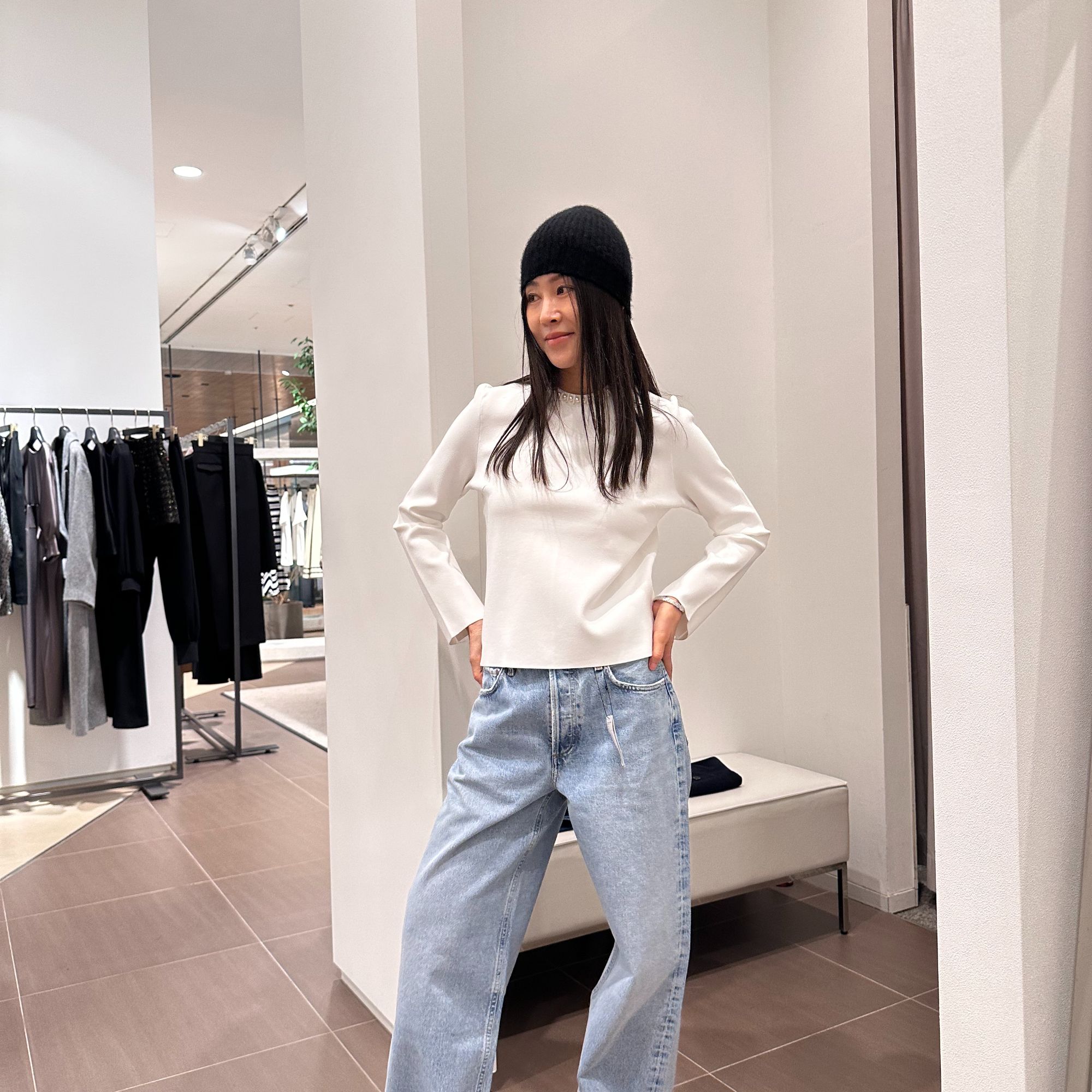 【FELOCCA】钉珠圆领法式气质针织衫时尚上衣25AMZ337