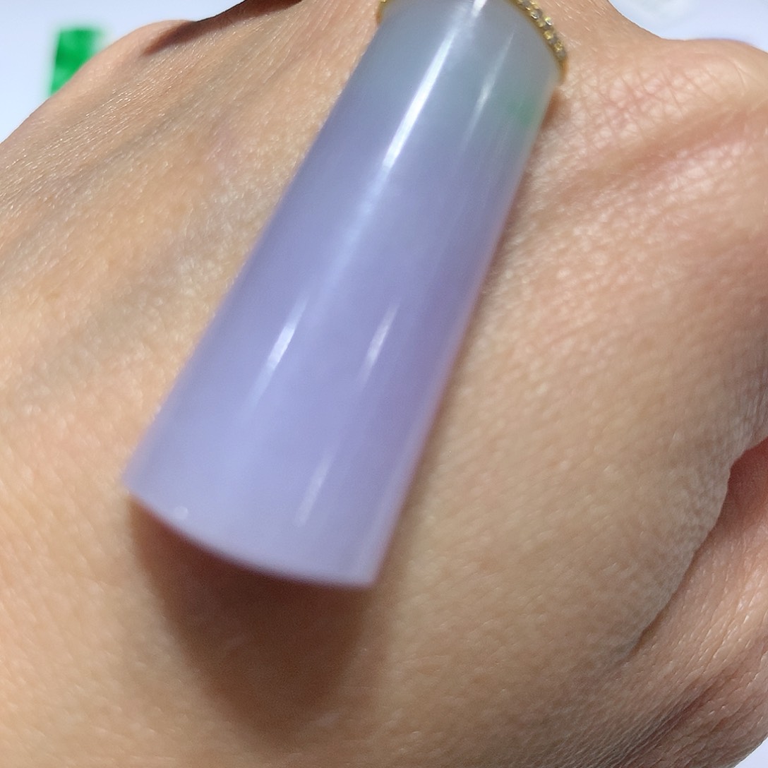 翡翠裸石18Ｋ金镶紫素面