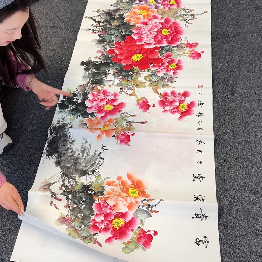 纯手绘国画作品好看小六尺