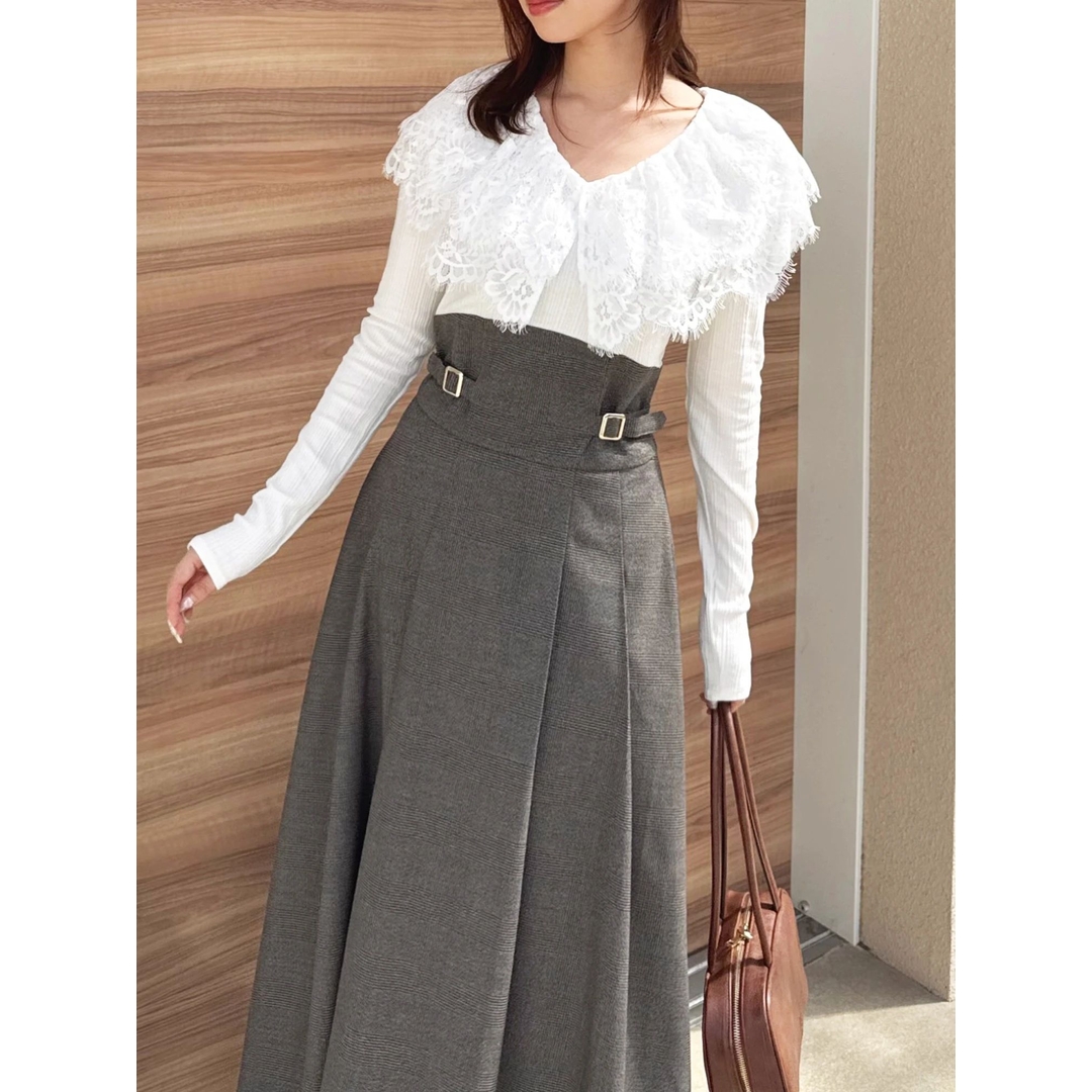 【MonTendre】秋冬新款 D 甜美温柔风千金轻奢显瘦蕾丝披肩扣连衣裙