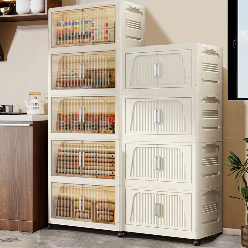 T70CM儿童衣柜免安装收纳柜子简易衣橱玩具零食柜折叠床头储物柜