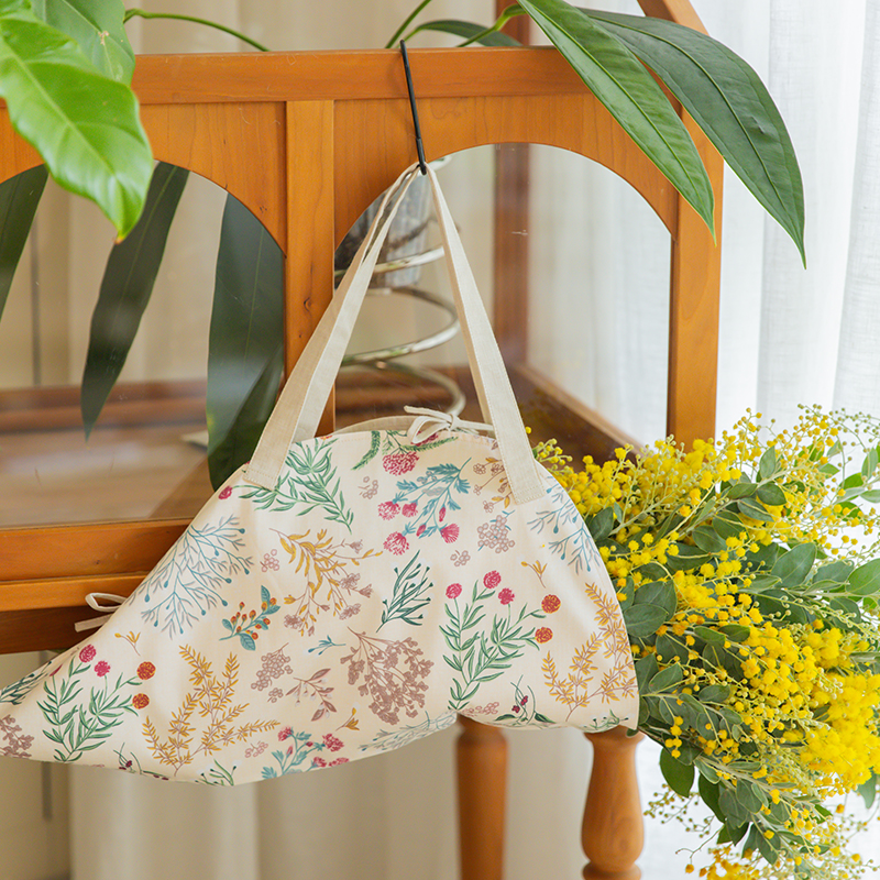 阳春小镇花篮干花提篮布艺花袋三色棉质粗布手提篮单件挎包高级感