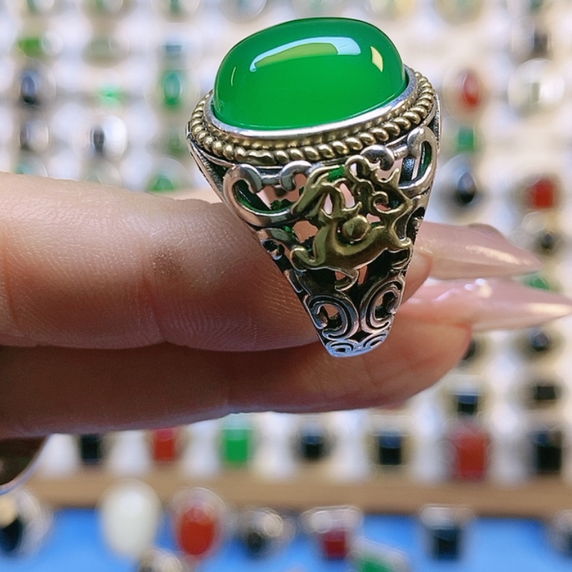 【闪购商品】玛瑙/玉髓戒指银S925镶嵌