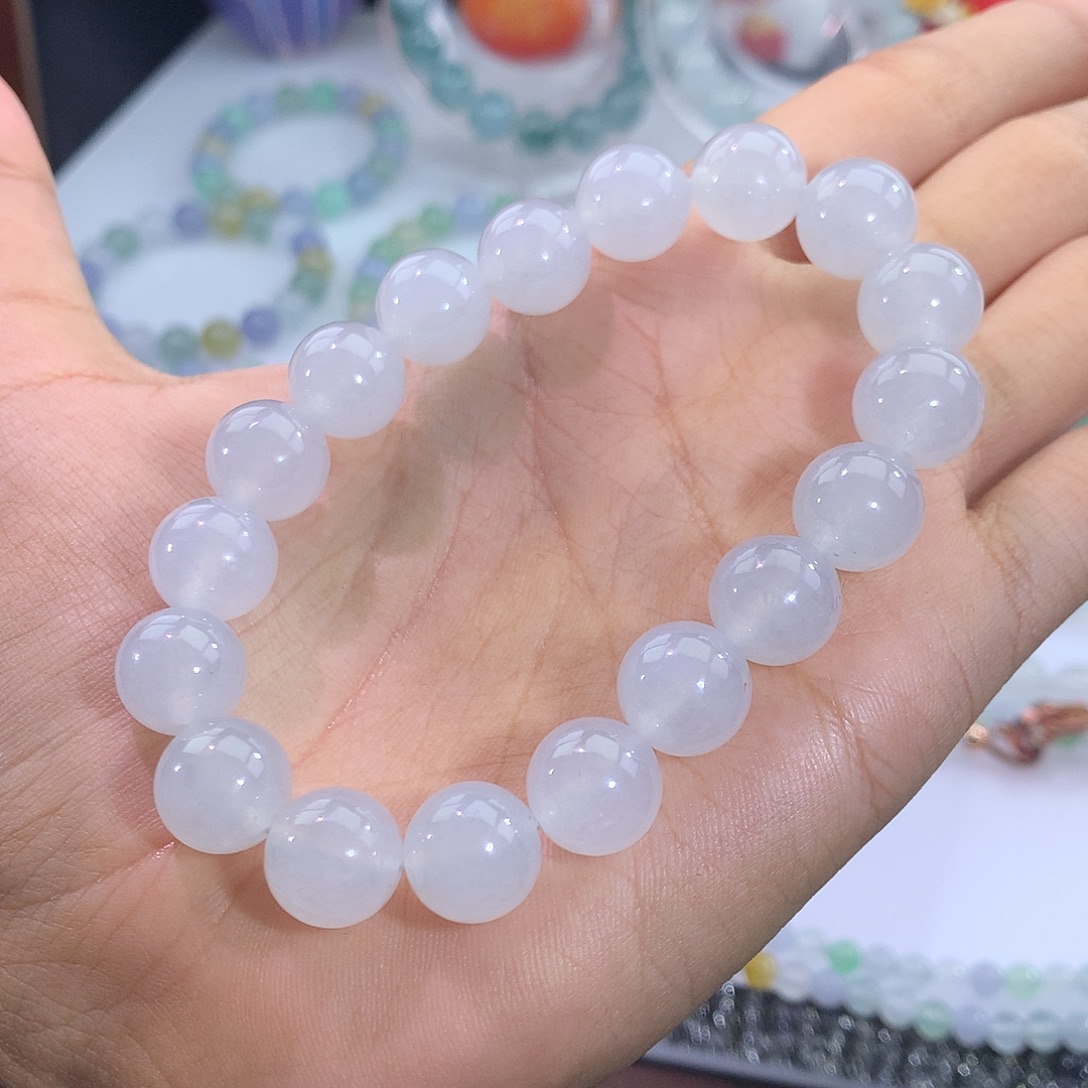 翡翠未镶嵌手链13号 白冰手串