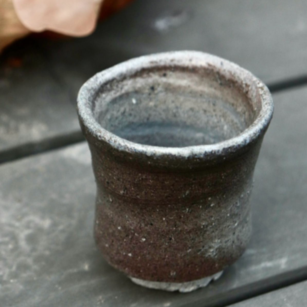 日本 备前烧须惠器 好本宗峯 主人杯酒杯 茶道具 柴烧裸烧手作