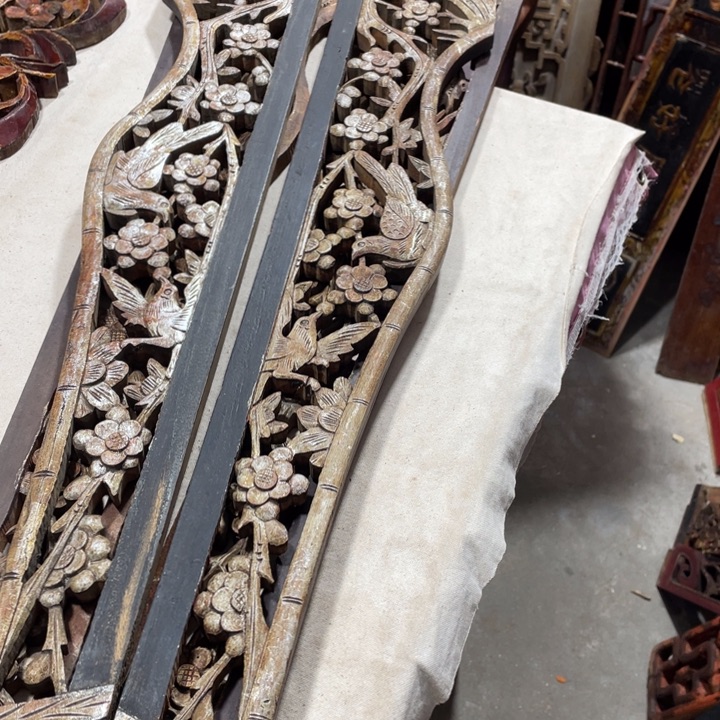 盛***饰香榧木二对长花板