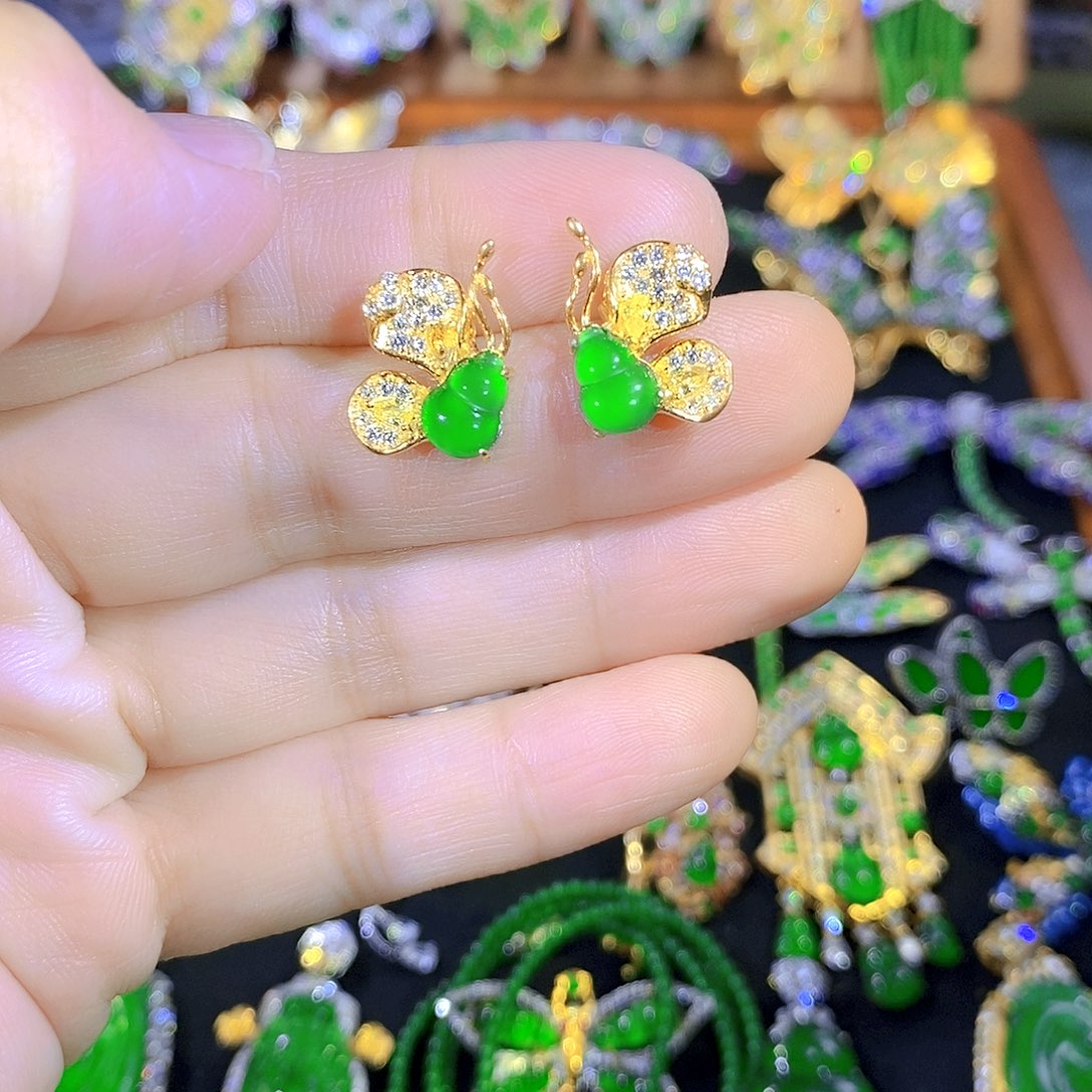 吊坠(不含链)银S925镶嵌翡翠