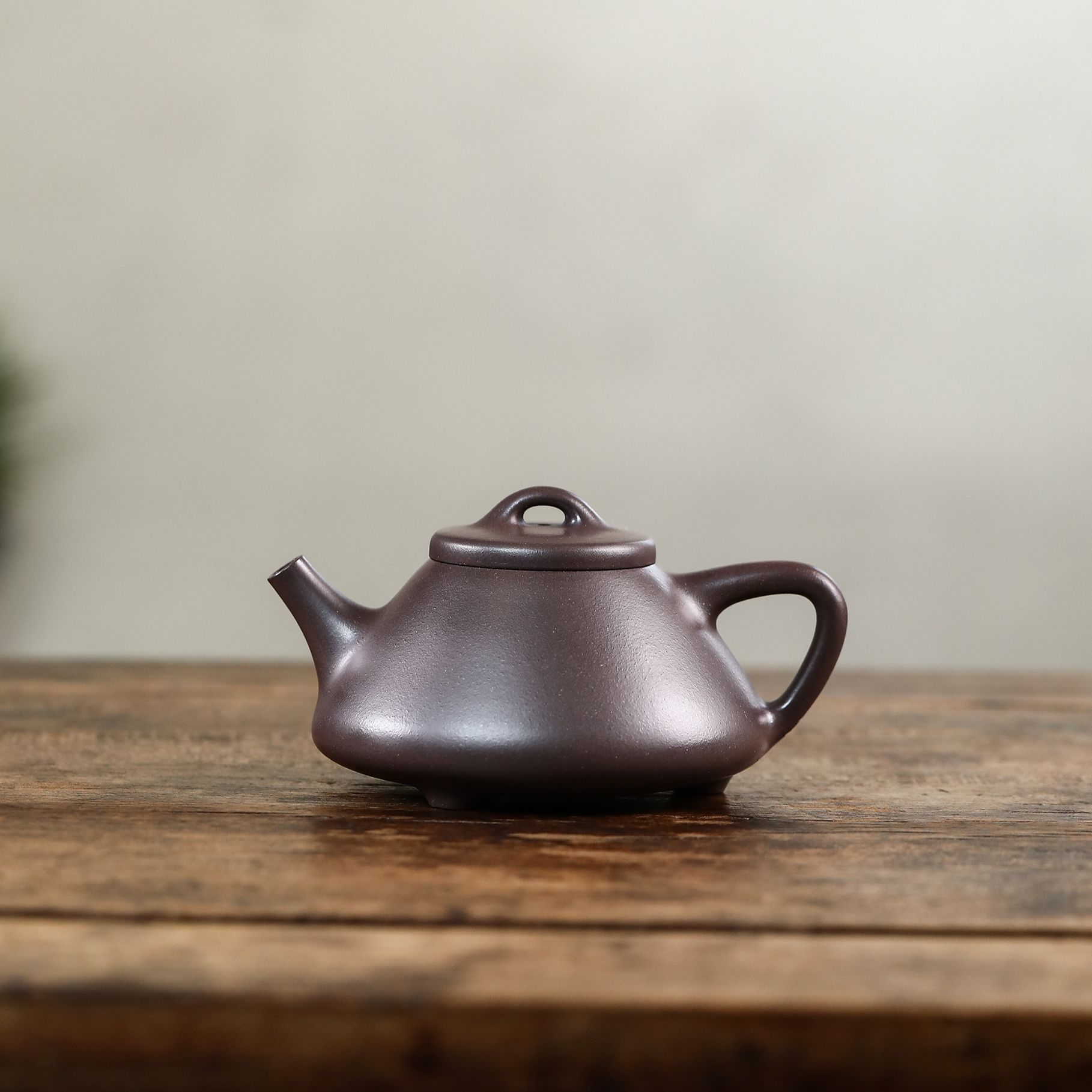 宜鼎兴大水潭天青半手工子冶石瓢壶手工茶壶手工艺小容量