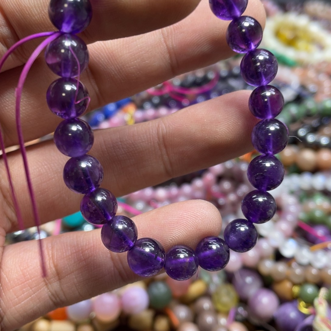 紫晶颈饰银S800镀金镶嵌