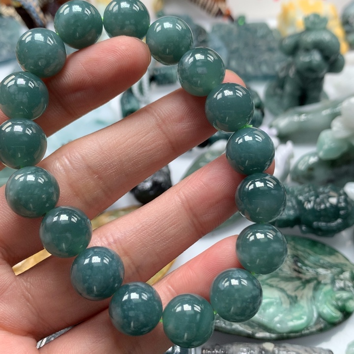 翡翠颈饰未镶嵌保真天然A货翡翠