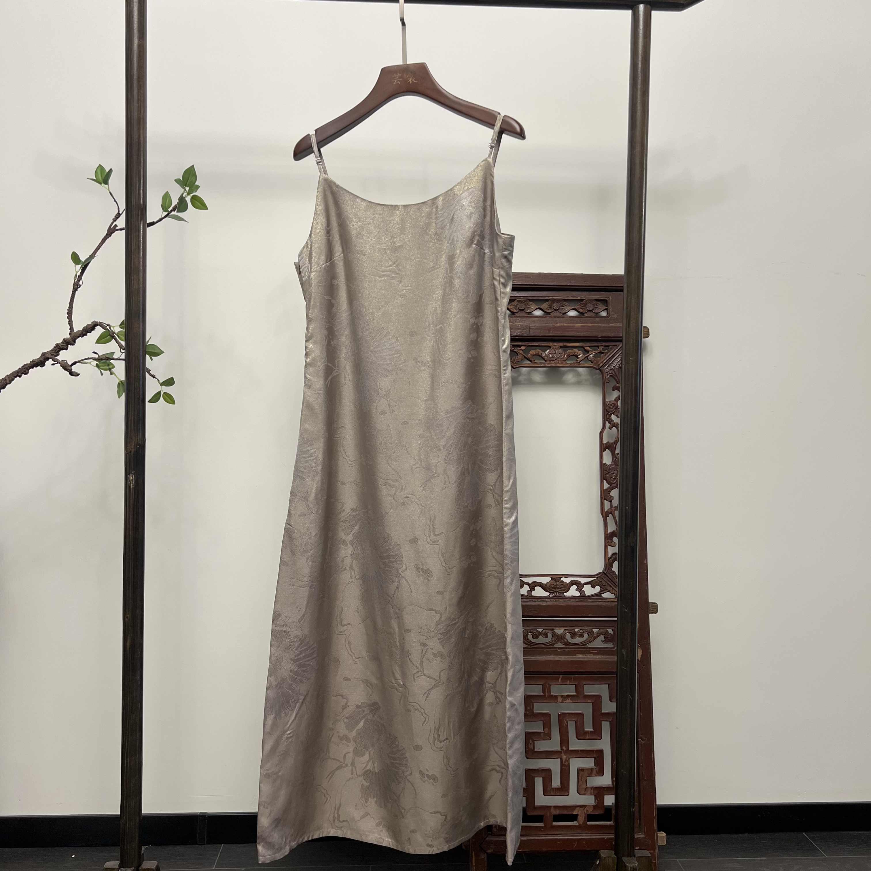 【忆中人】新中式桑蚕丝织金长裙春夏百搭真丝裙Q80070