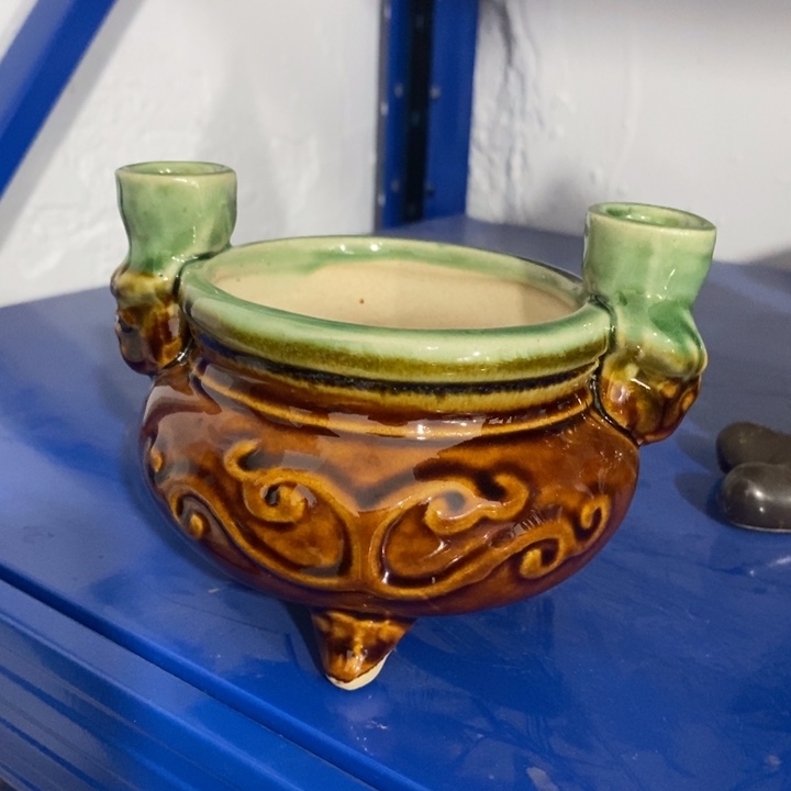 瓷片磁州窑窑变香炉微瑕疵