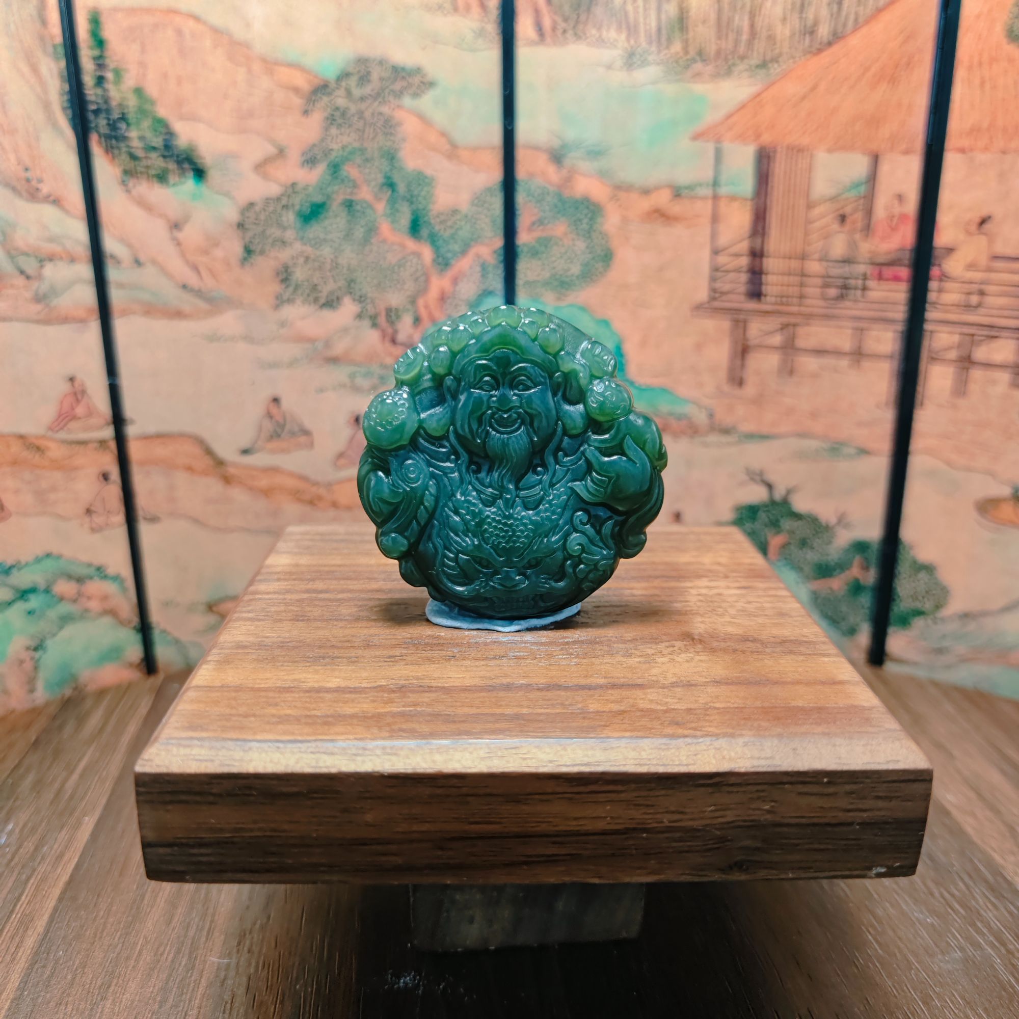 C和田玉财神吊坠0117