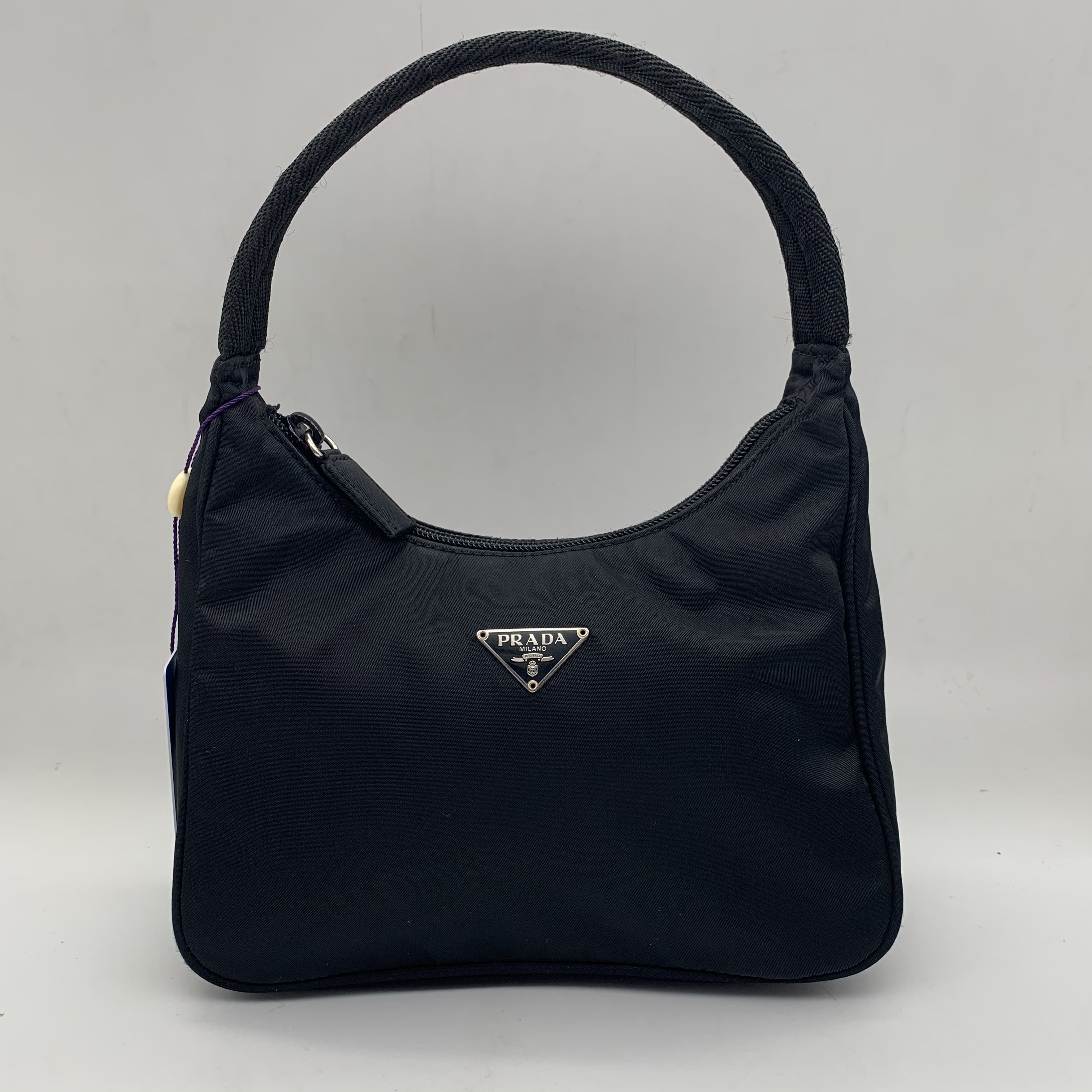 99新 Prada/普拉达 prada普拉达hobo手提单肩腋下包黑色
