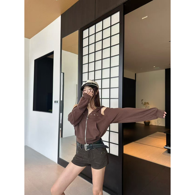 005原创美式麂皮绒辣妹短裤