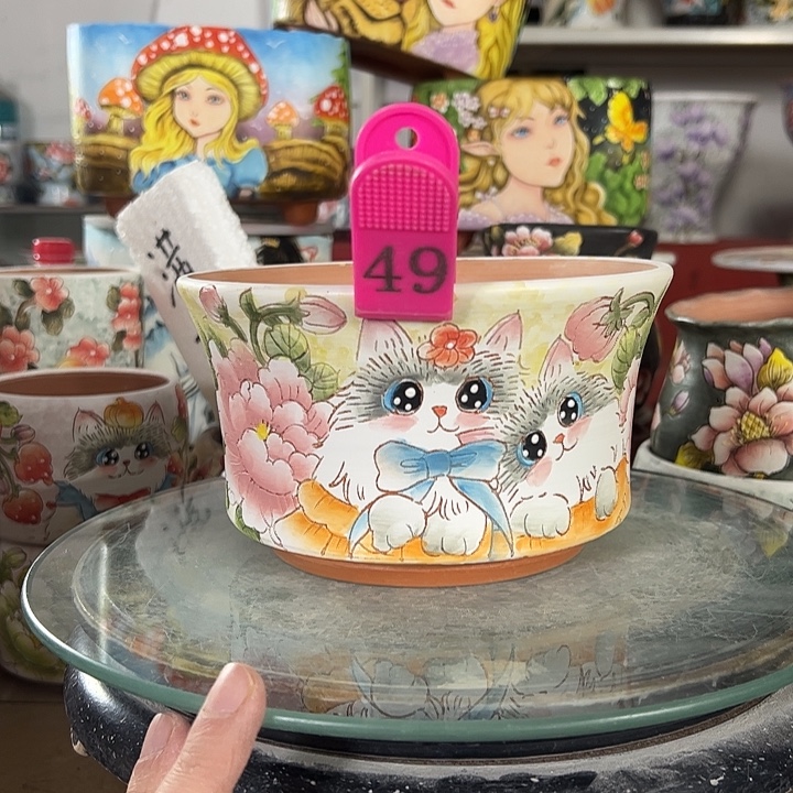 满38包邮 景德镇幸运花盆