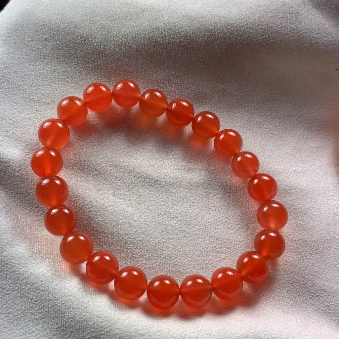 南红玛瑙未镶嵌卡8冰橘单圈