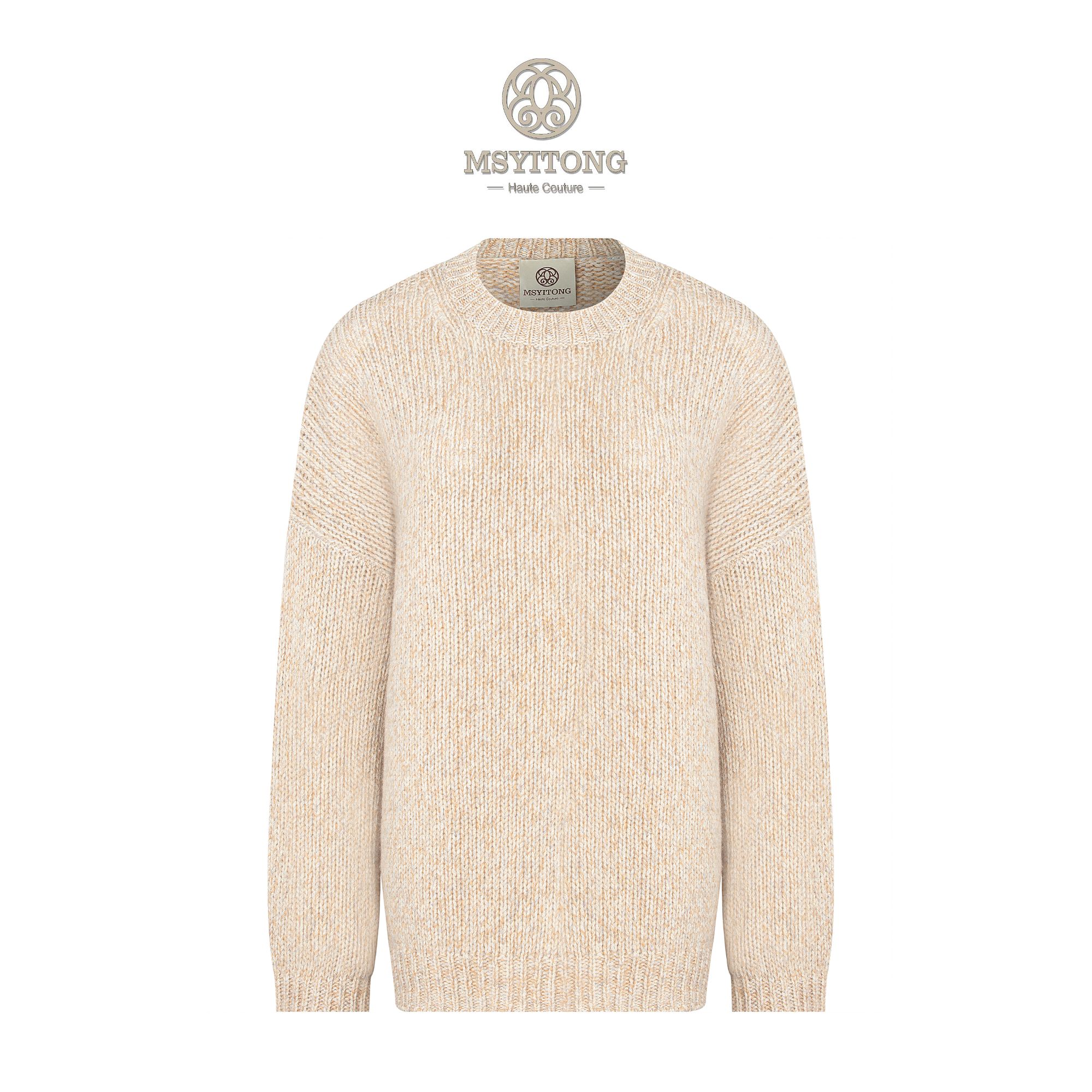 【MSYITONG甄选】法式暖棕柔光编织羊绒套头衫