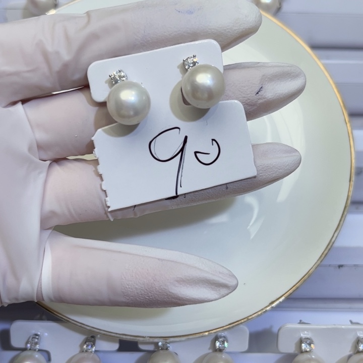 淡水珍珠耳饰银S925镶嵌