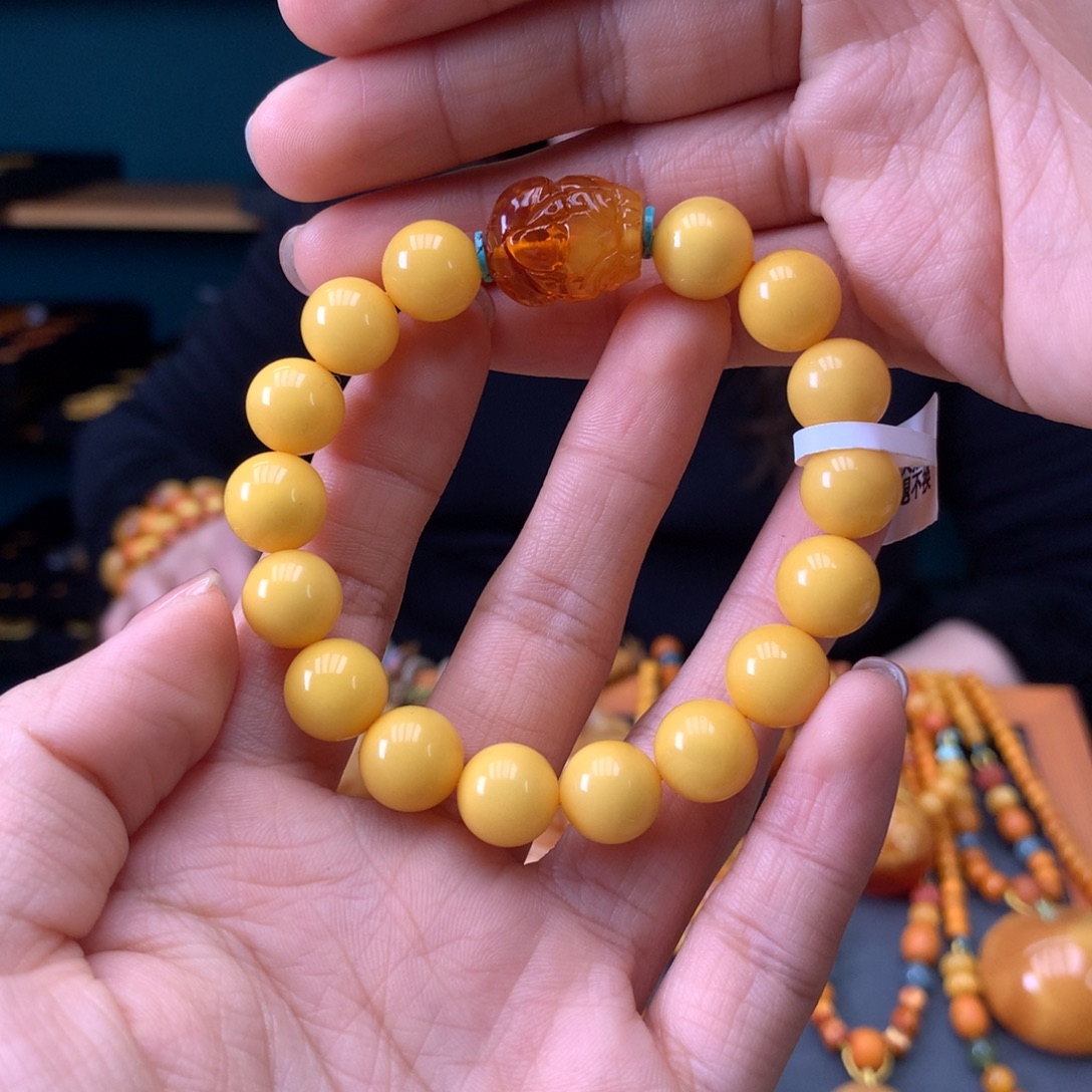 蜜蜡未镶嵌手串天然