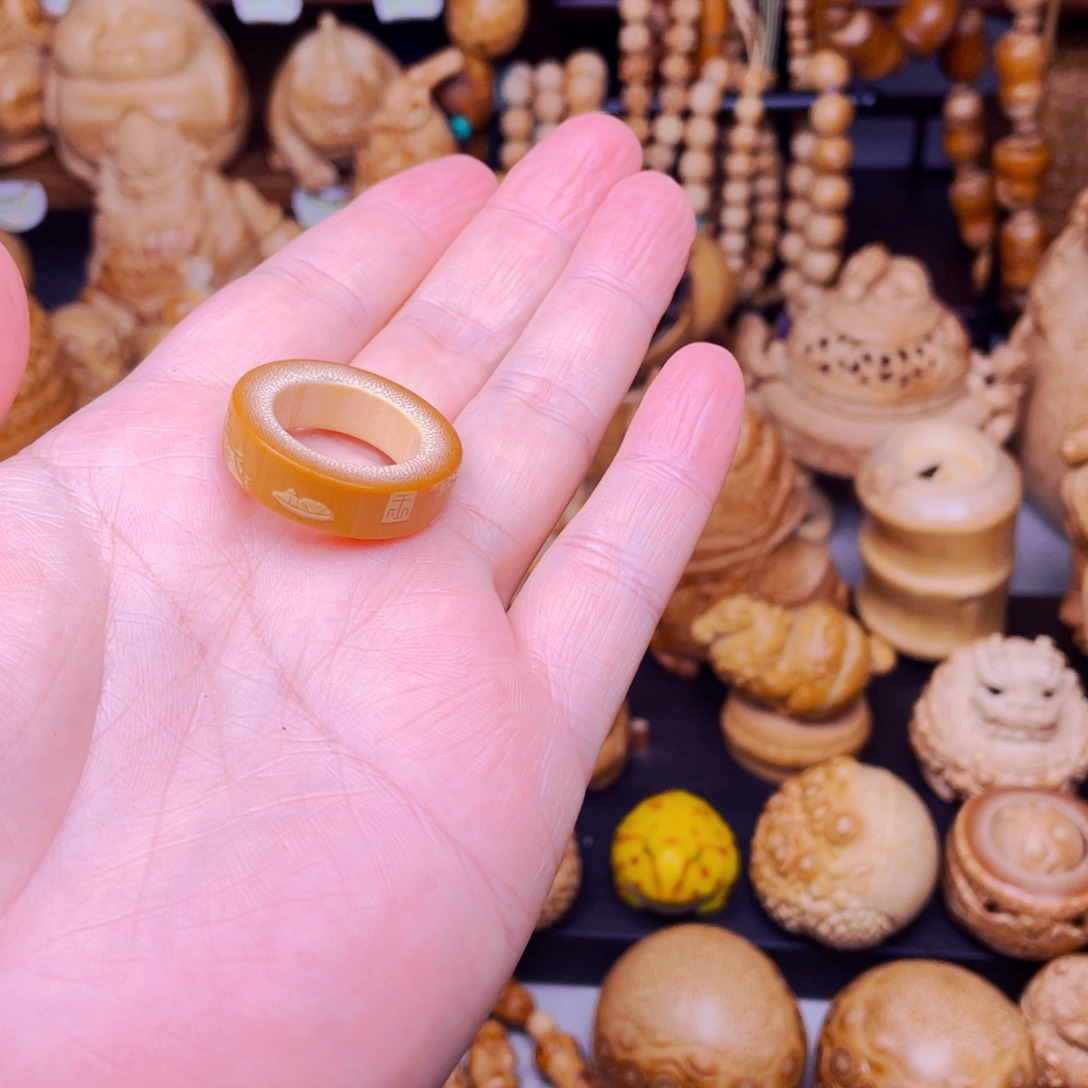 竹竹雕留青竹圈把玩件