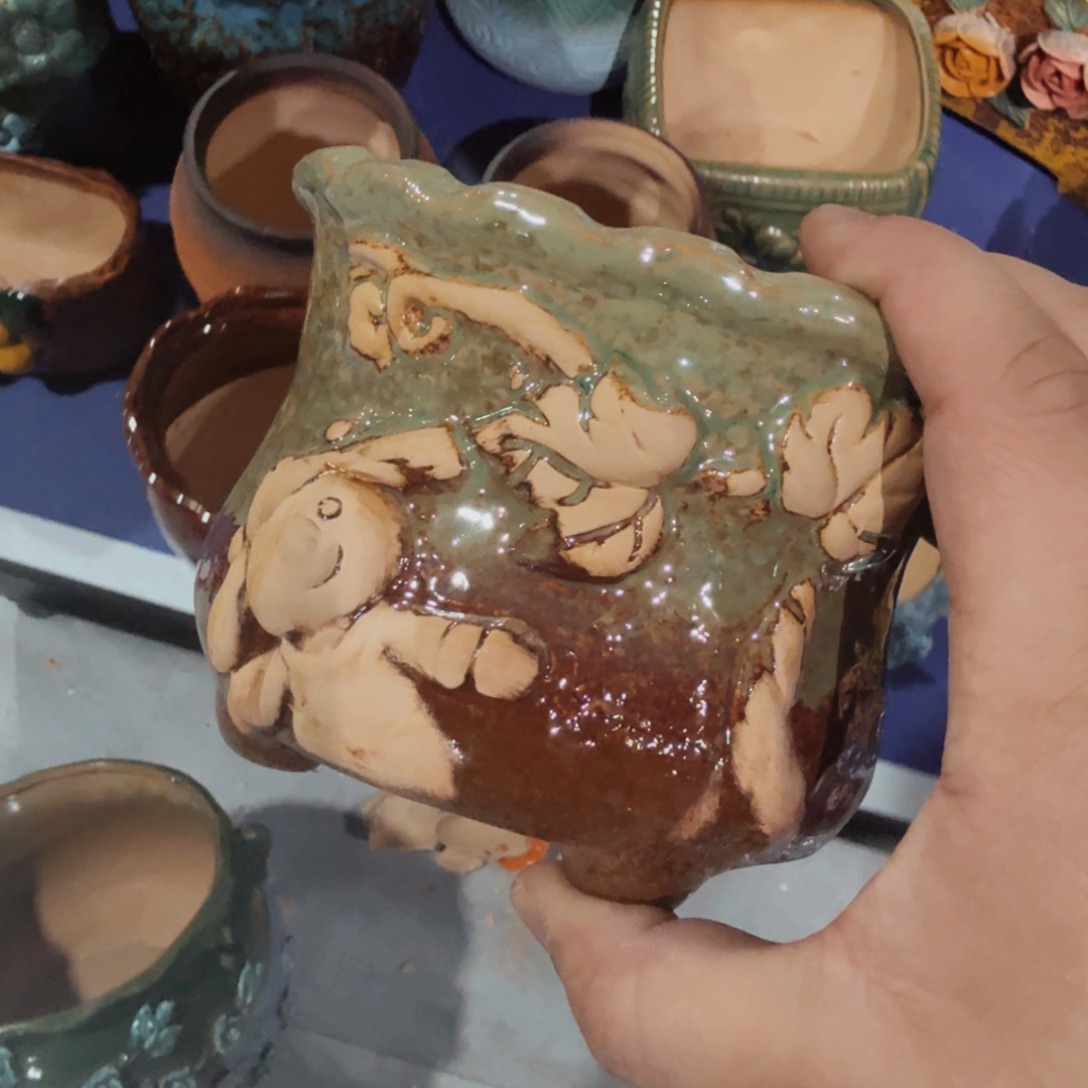 紫砂花盆粗陶盆醋