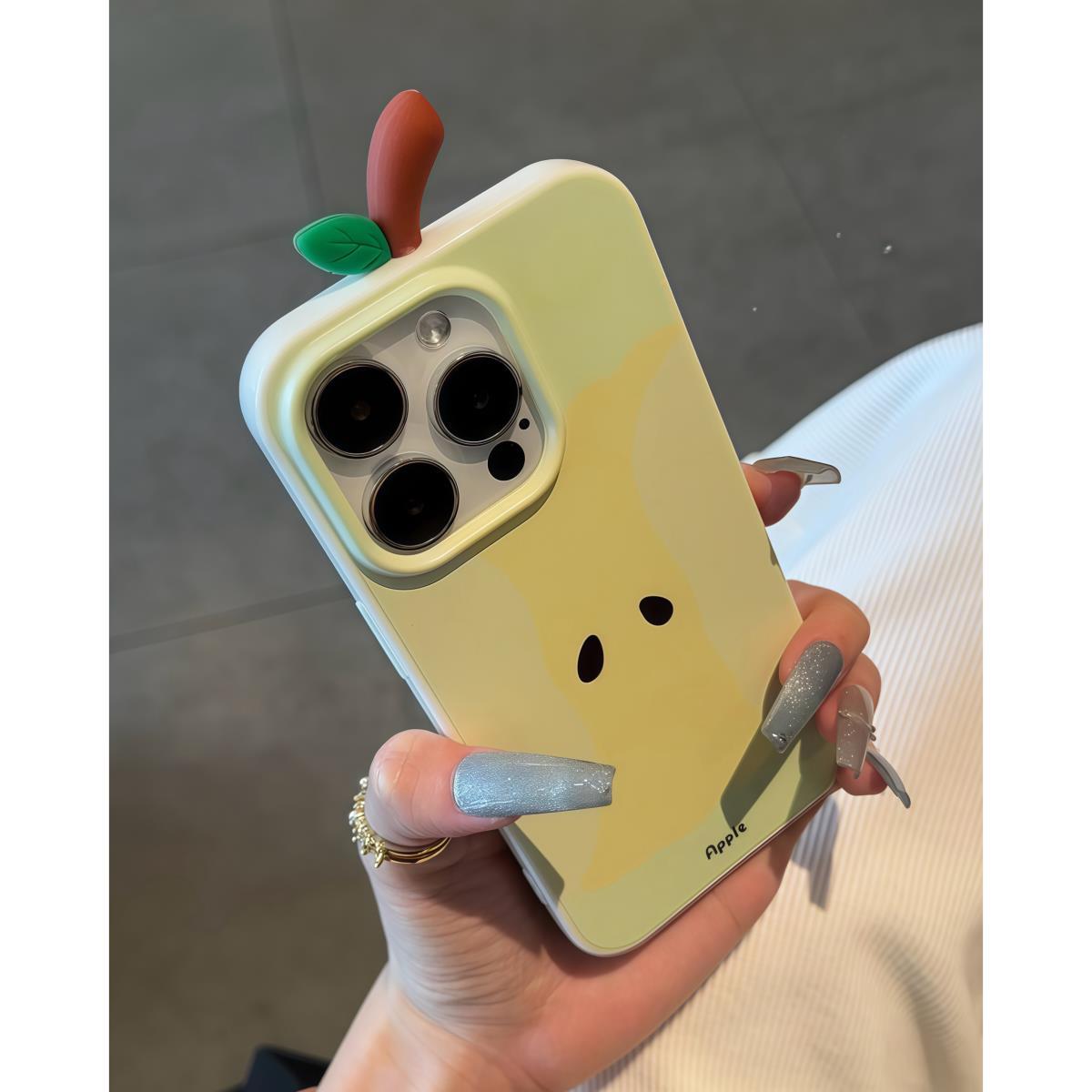 奥菲顿创意立体一颗苹果核适用iPhone1615pro手机壳苹果14女13套