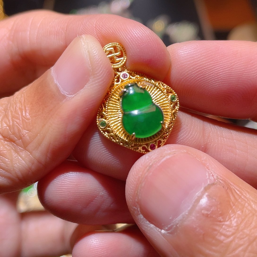 翡翠吊坠(不含链)银S925镶嵌