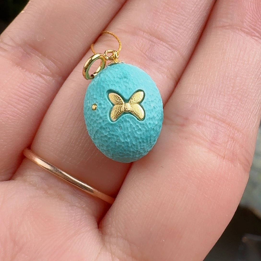 绿松石珠宝奇石18K金镶嵌