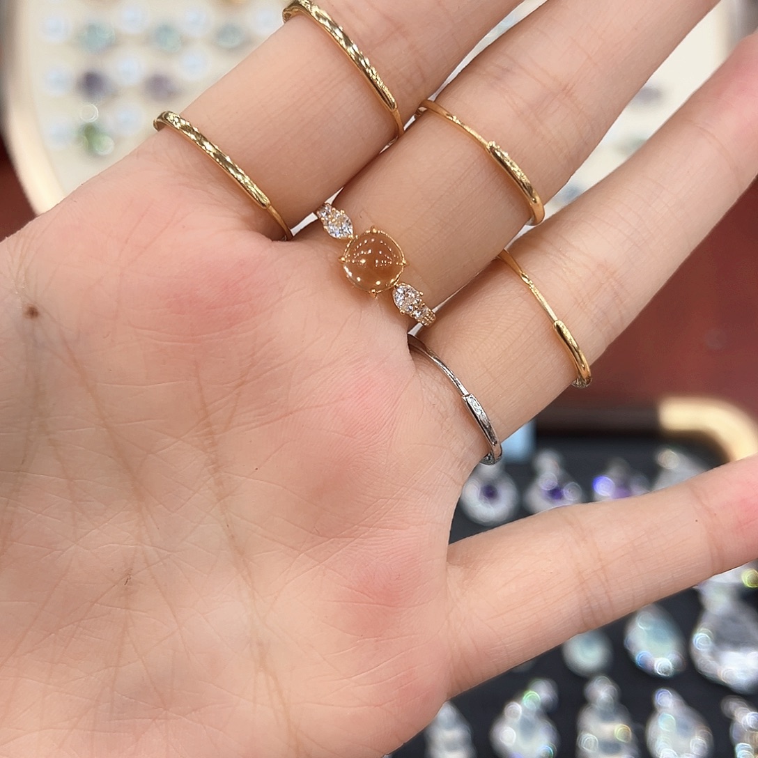 恋***恋戒指银S925镶嵌黄晶