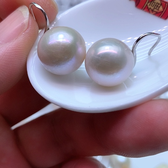淡水珍珠耳饰银S925镶嵌