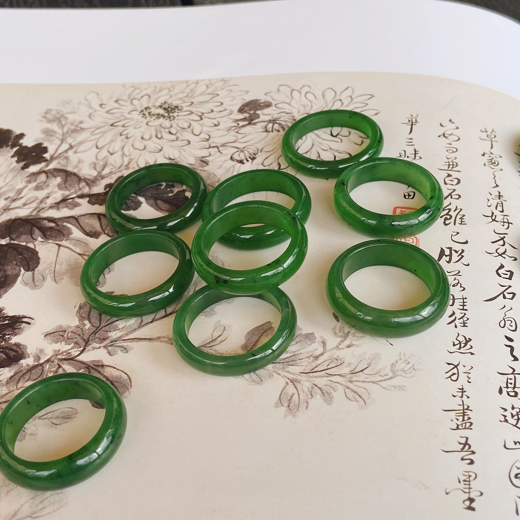 CA490 碧玉指环双旦活动福利款多样性发一个