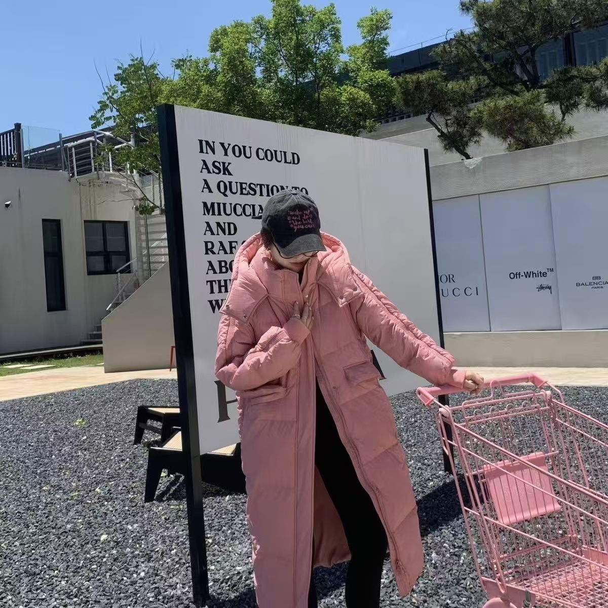 清仓女款韩版休闲百搭冬季羽绒服白鸭绒长款过膝加厚宽松2899FST2