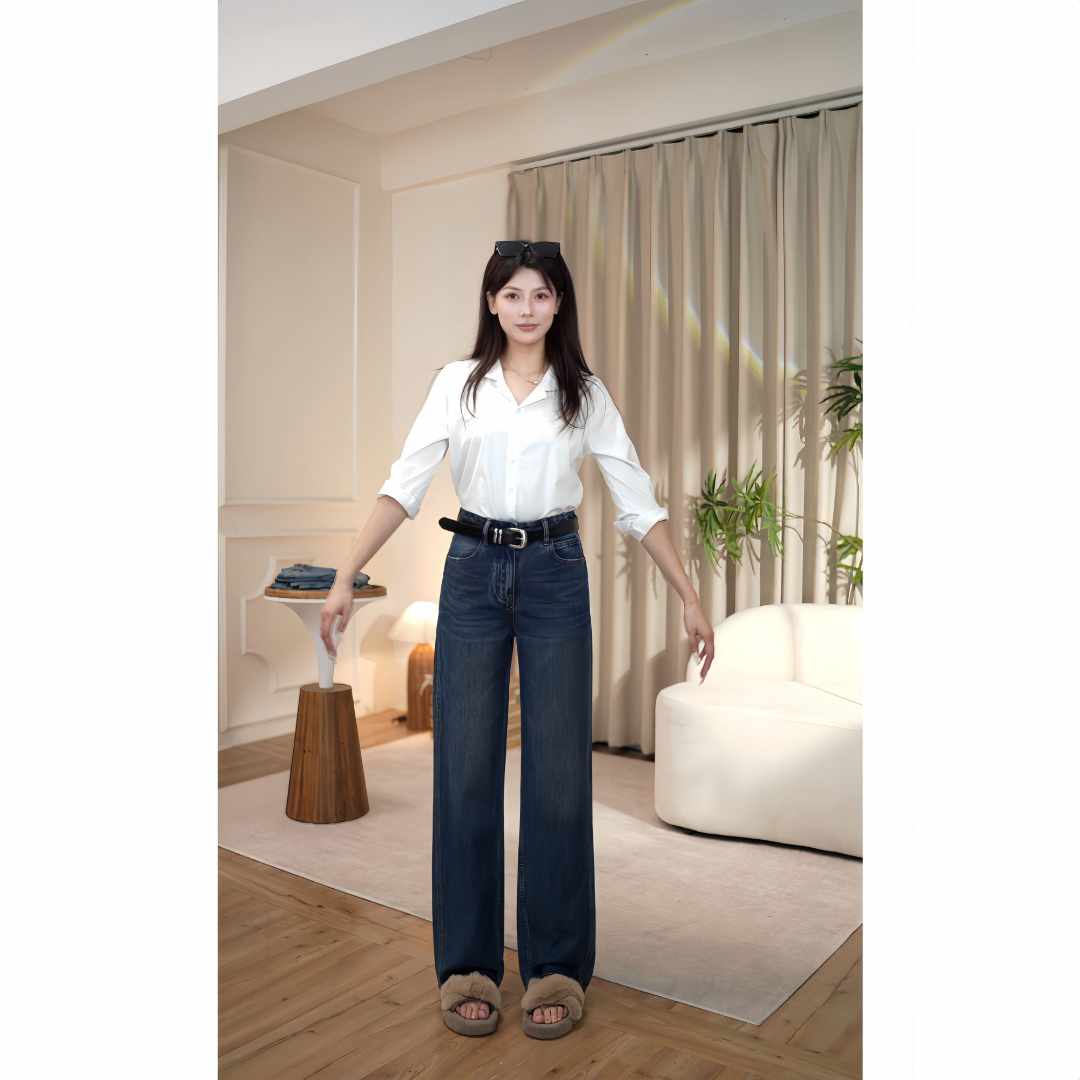 牛仔小夫妇【星夜蓝-小直筒】秋冬上新-大牌香香家不掉色显瘦牛仔裤