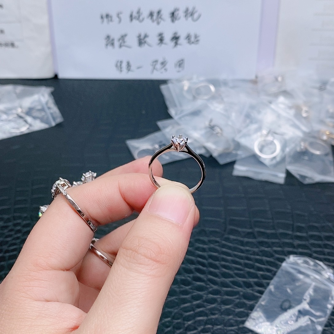 合成碳硅石925银周家6爪50分20码