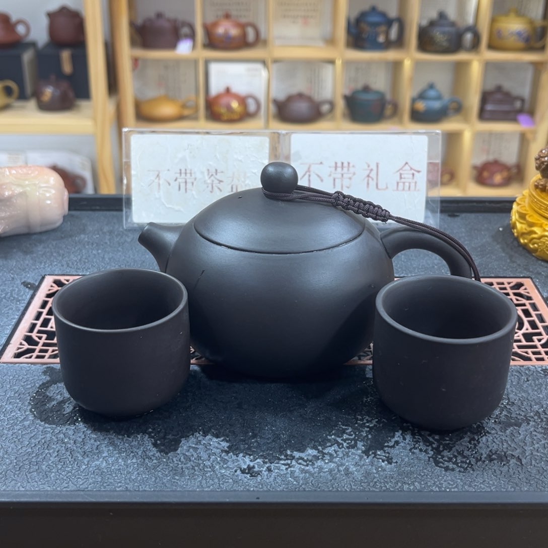 紫砂紫砂黑美人黑西施（一壶两杯）