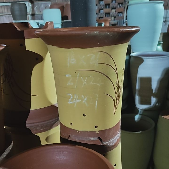 陶兰花三件套黄刻绘一套